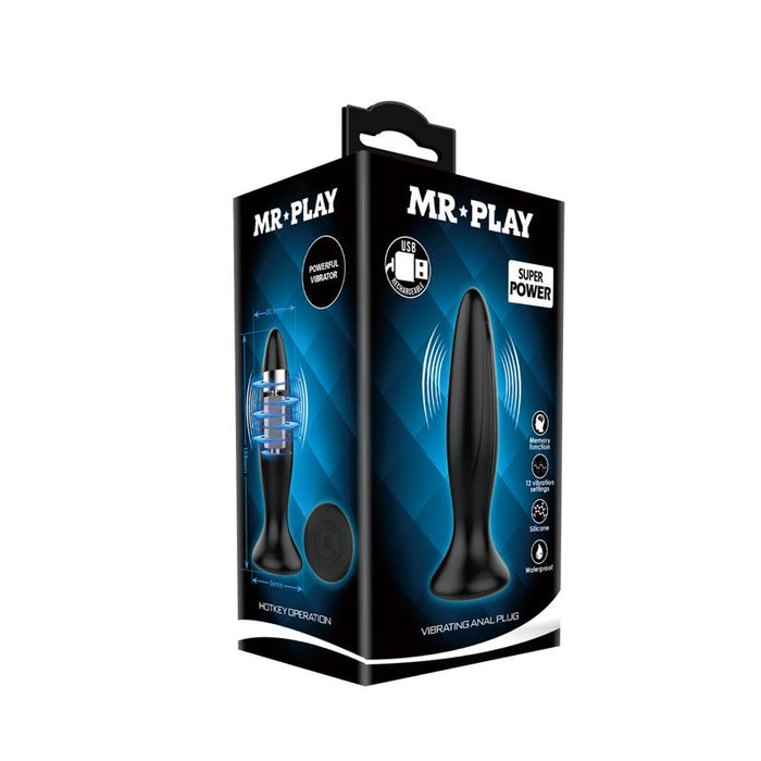 Mr Play Vibrating Anal Plug USB Silicone Clave 50