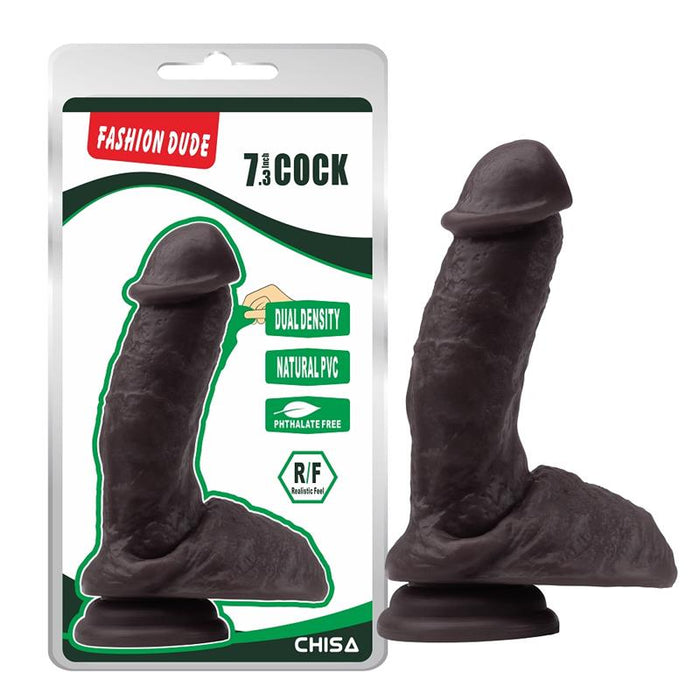 Dildo Dual Density Fashion Dude 185 x 43 cm Marron