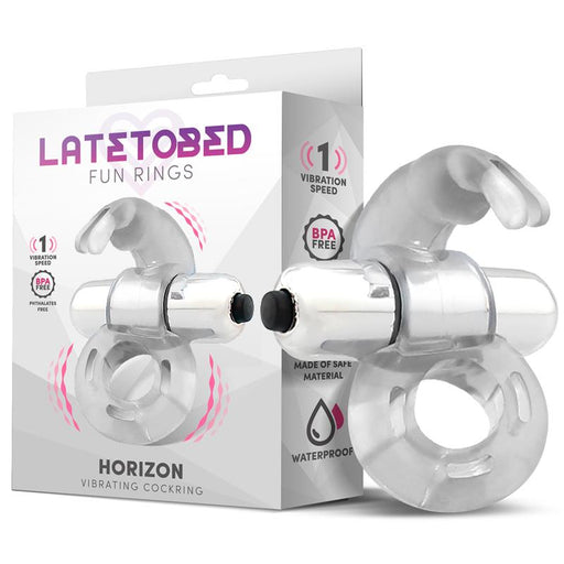 Horizon Anillo Vibrador con Conejito Transparente