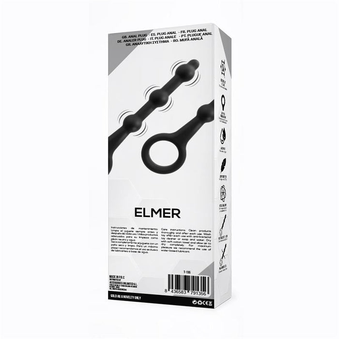 Elmer Plug Anal con Aro de Facil Extraccion Silicona Negro