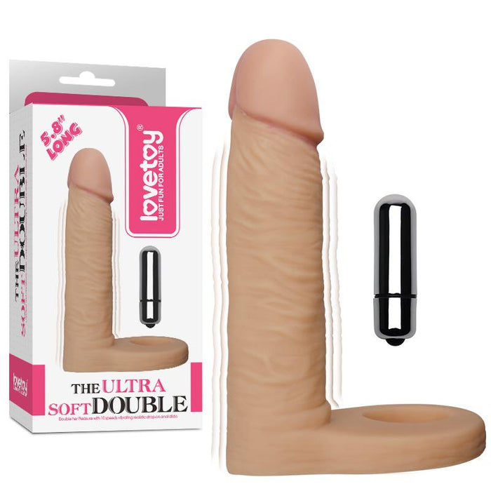 Dildo The Ultra Soft Double con Vibracion 58 Natural