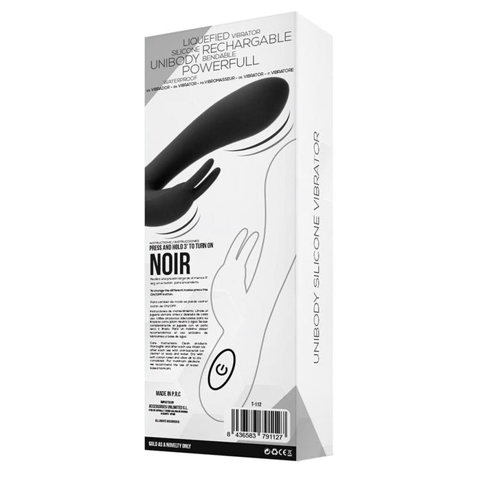 Noir Vibrador Silicona Liquida Inyectada 2 Motores USB