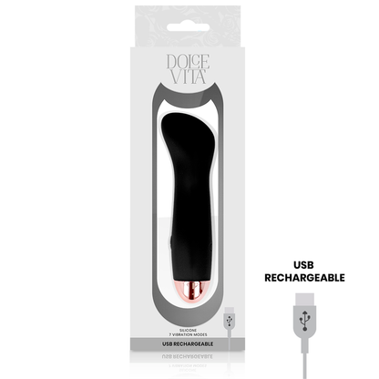 Comprar DOLCE VITA Vibrador Recargable One Negro – Diseño Elegante Con 7 Velocidades Para Placer Personalizado-Noxtic