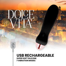 Comprar DOLCE VITA Vibrador Recargable Five Negro – Diseño Ergonómico Con Siete Velocidades Ajustables-Noxtic