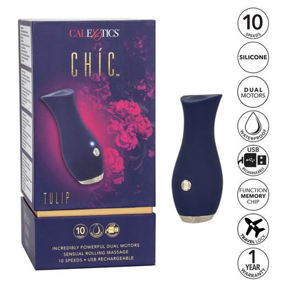 Comprar CALEXOTICS Chic Tulip Masajeador Azul – Diseño Ergonómico Para Una Estimulación Sensorial Única-Noxtic