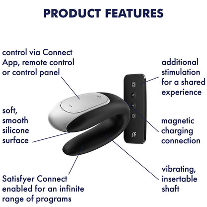 Comprar Satisfyer Double Fun Negro – Vibrador Recargable Con Diseño Innovador Para Parejas-Noxtic