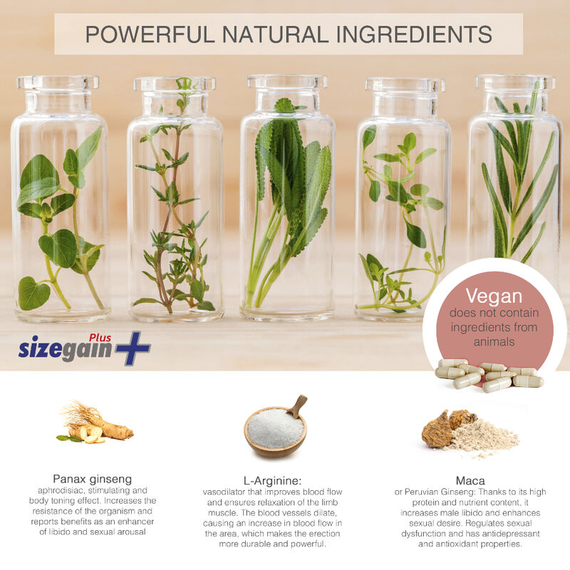 Comprar 500 Cosmetics SizeGain Plus – Complemento Natural Para Potenciar la Confianza Masculina-Noxtic