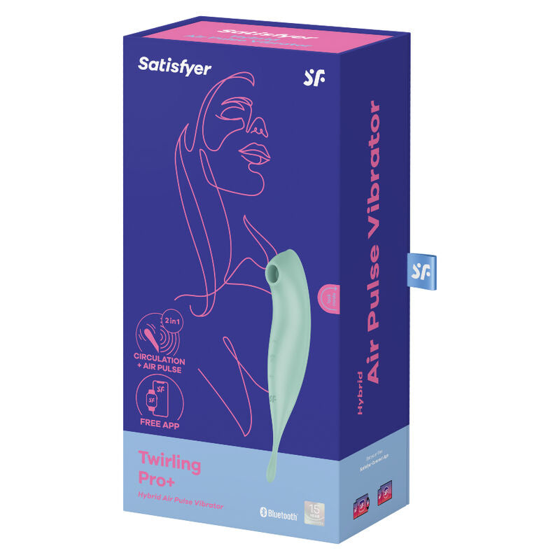 SATISFYER - TWIRLING PRO+ STIMULATOR AND VIBRATOR APP GREEN