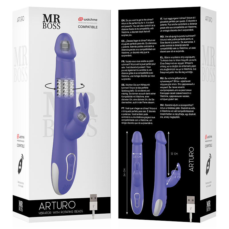 Comprar MR BOSS Arturo Vibrador Rotador – Diseño Elegante Con Tecnología Inalámbrica Watchme-Noxtic