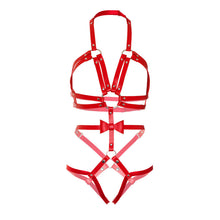 LEG AVENUE - KINK TEDDY STUDDED HARNESS SIZE S - RED