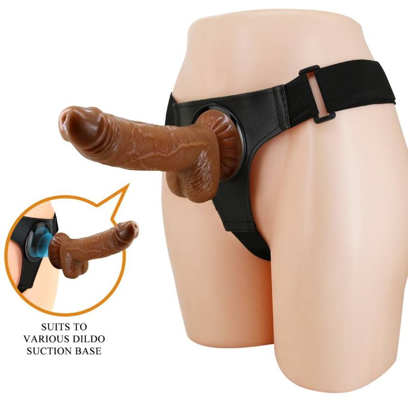Comprar PRETTY LOVE Harness Briefs Negro – Arnés Universal Con Consolador Realista Para Placer Intenso-Noxtic