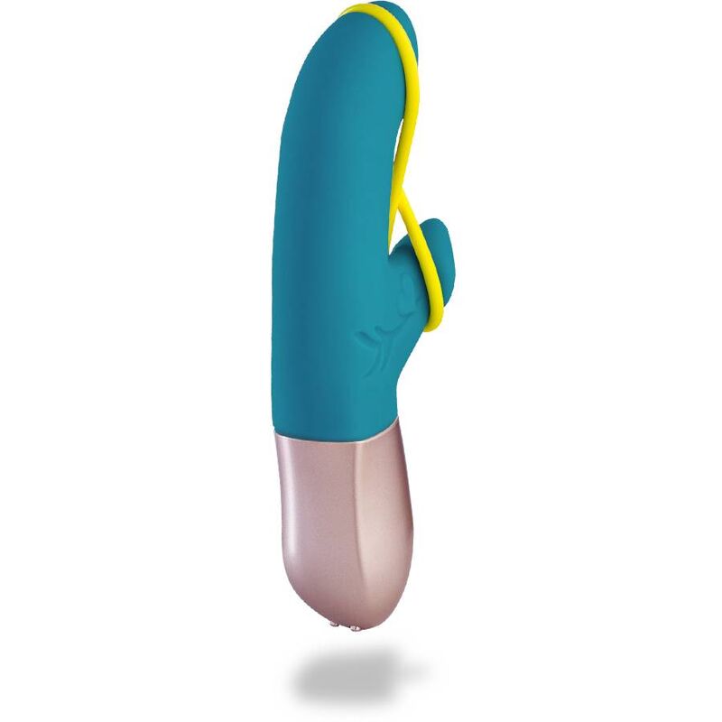 Comprar FUN FACTORY Amorino Mini Vibrador Petrol Y Amarillo Neon – Vibrador Recargable Con Banda De Estimulación Innovadora-Noxtic