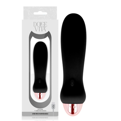 Comprar DOLCE VITA Vibrador Recargable Five Negro – Diseño Ergonómico Con Siete Velocidades Ajustables-Noxtic