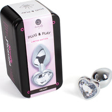 Comprar SECRETPLAY Metal Butt Plug Corazón Transparente Talla S – Diseño Elegante Para Placer Sensible-Noxtic