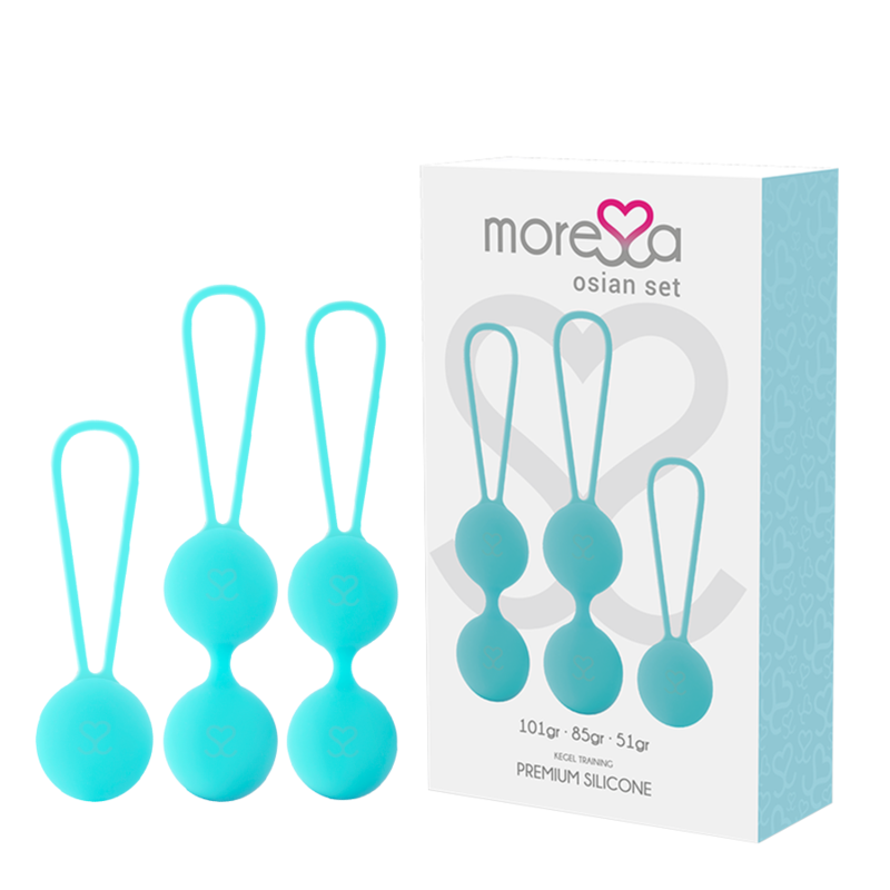 Comprar MORESSA Osian Set Turquesa – Bolas Chinas De Silicona Médica Con Tacto Suave-Noxtic