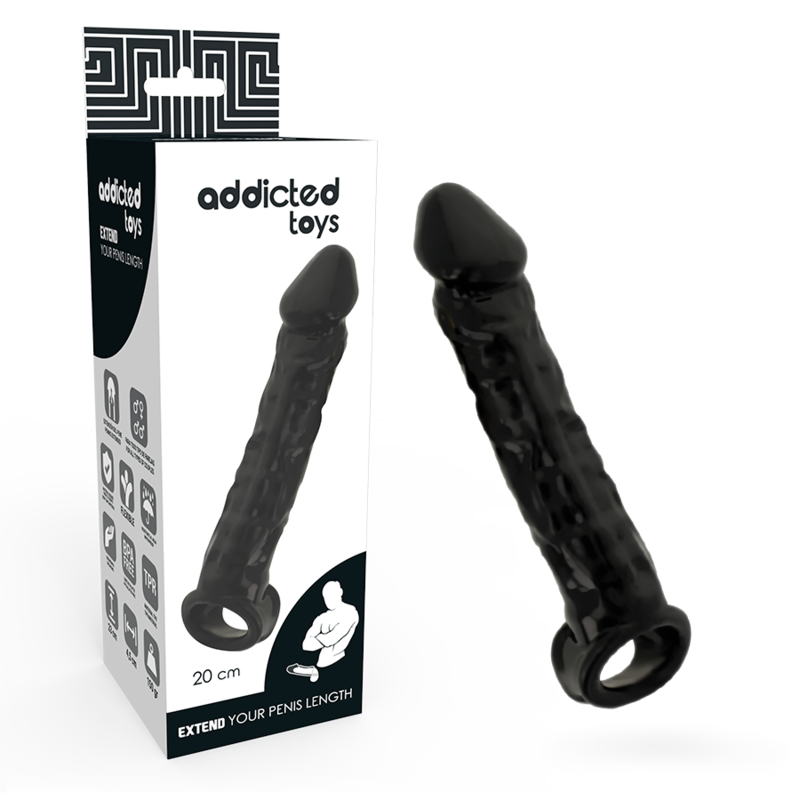 Comprar ADDICTED TOYS Extensor Para El Pene Negro – Aumento De Grosor Con Contorno Estimulante-Noxtic