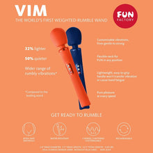 FUN FACTORY - VIM WAND RUMBLE RECHARGEABLE SILICONE VIBRATOR ORANGE
