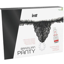 INTT RELEASES - BLACK BRAZILIAN PANTY WITH PEARLS AND LUBRICANT GEL 50 ML