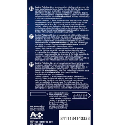 Comprar CONTROL Finissimo XL Preservativos 12 Unidades – Sensibilidad Máxima Para Una Experiencia Placentera-PRESERVATIVOS-Noxtic