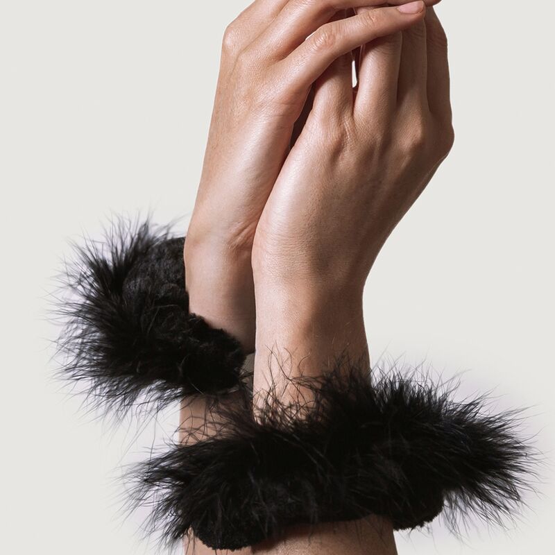 Comprar ADRIEN LASTIC Esposas Metal Con Plumas Negras – Diseño Elegante Para Exploración Creativa-Noxtic
