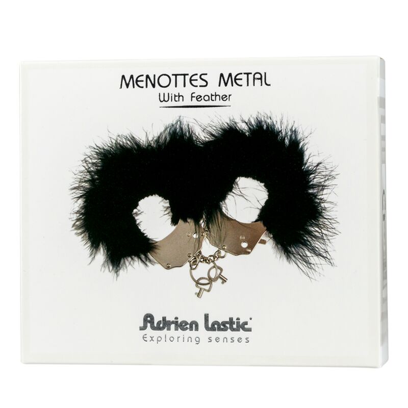 Comprar ADRIEN LASTIC Esposas Metal Con Plumas Negras – Diseño Elegante Para Exploración Creativa-Noxtic