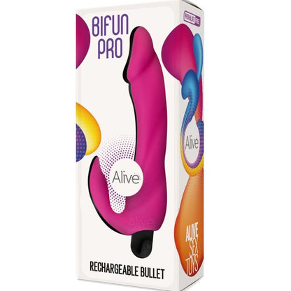 Comprar Alive Bifun Pro Dildo Vibrador Rosa 14.9 Cm – Vibrador Recargable Con Diseño Curvado Para Estimulación Placentera-Noxtic