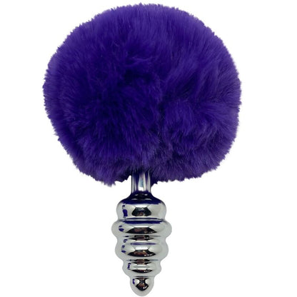 Comprar ALIVE Plug Anal Espiral Metal Violeta Oscuro Talla M – Diseño Elegante Con Pompon De Pelo Sintético-Noxtic