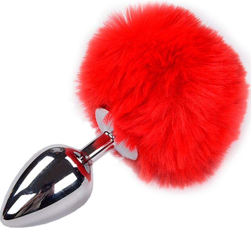 Comprar ALIVE Anal Pleasure Plug Liso Metal Pompon Rojo Talla S – Diseño Elegante Para Placer Seguro y Confiable-Noxtic