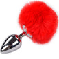 Comprar ALIVE Anal Pleasure Plug Liso Metal Pompon Rojo Talla S – Diseño Elegante Para Placer Seguro y Confiable-Noxtic