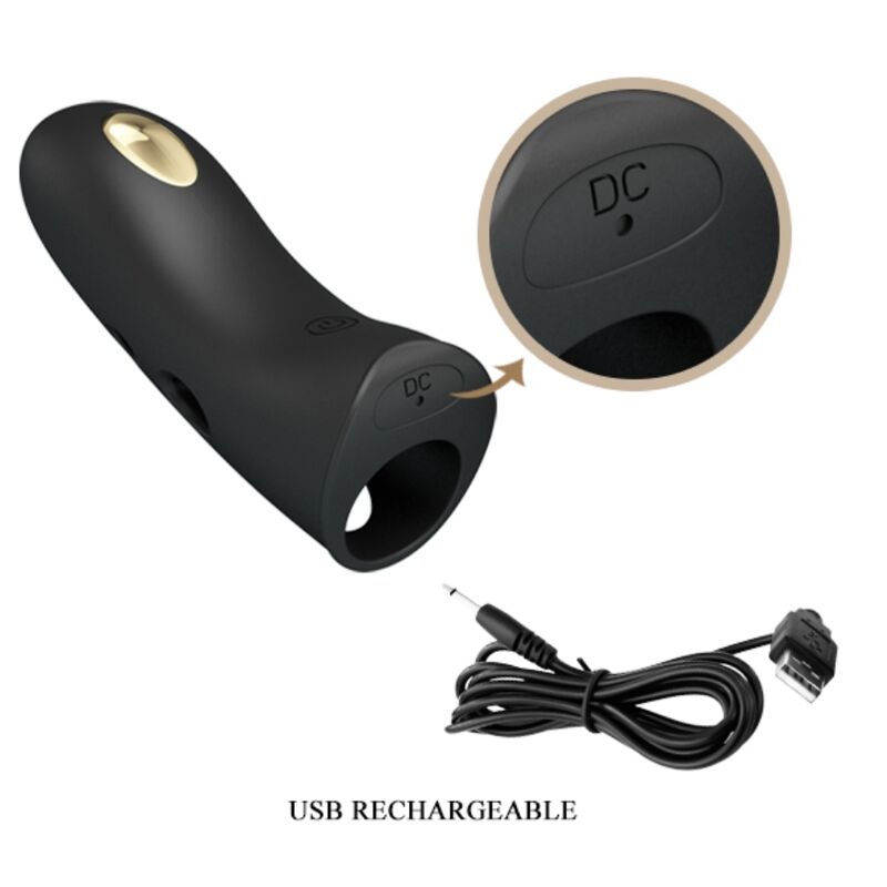 Comprar PRETTY LOVE Marico Funda De Dedo Electroestimulador Negro – Estimulador Con Siete Modos De Estimulación Sensorial-Noxtic