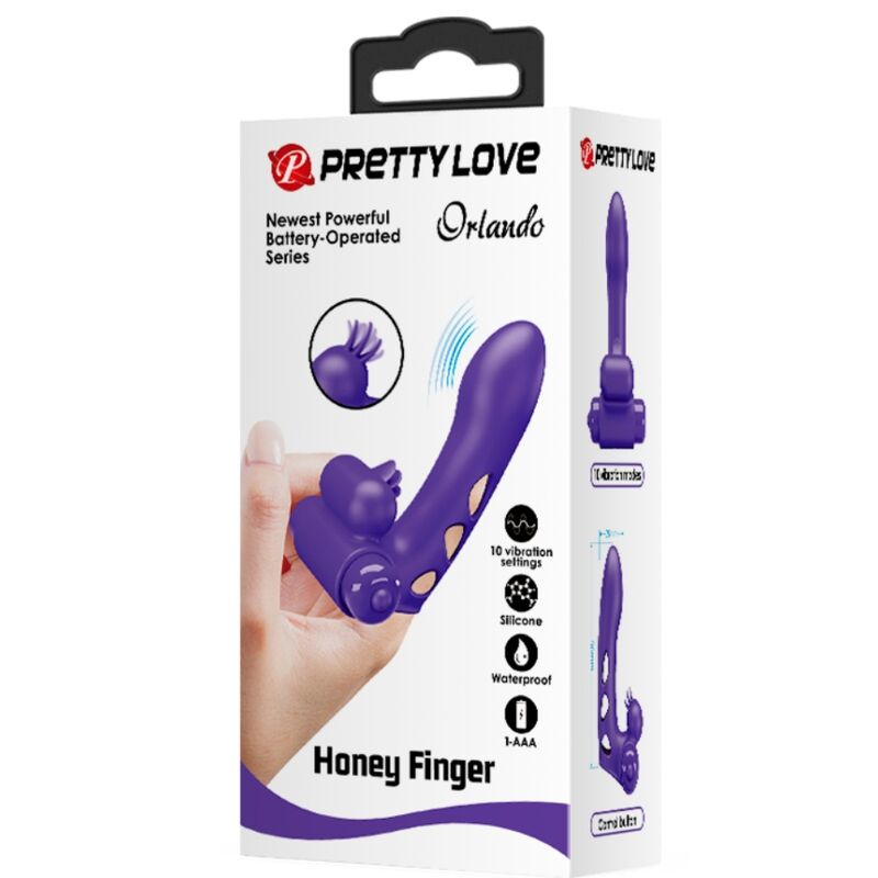 Comprar PRETTY LOVE Orlando Funda De Dedo Vibrador Morado – Diseño Ergonómico Para Placer Personalizado-Noxtic