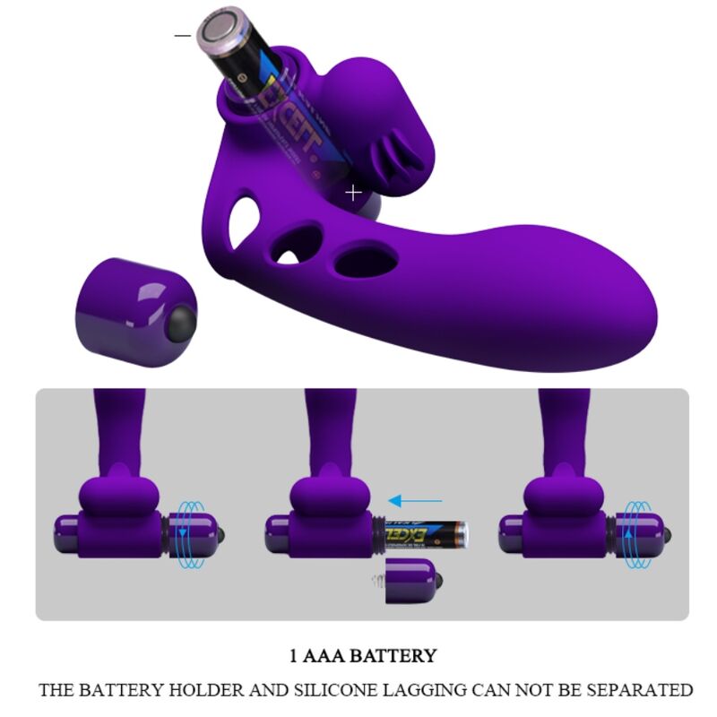 Comprar PRETTY LOVE Orlando Funda De Dedo Vibrador Morado – Diseño Ergonómico Para Placer Personalizado-Noxtic