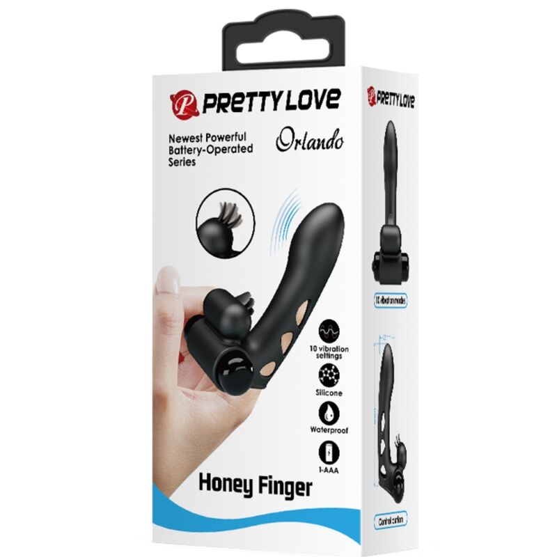 Comprar PRETTY LOVE Orlando Funda De Dedo Vibrador Negro – Estimulación Precisa Con Diseño Ergonómico-Noxtic