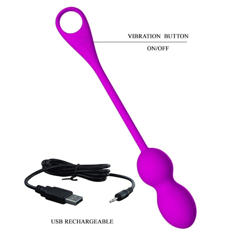 Comprar Pretty Love Elvira Bolas Vibradoras Recargables Morado – 12 Funciones De Vibración Para Ejercicios De Kegel Placenteros-Noxtic