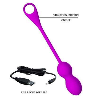 Comprar Pretty Love Elvira Bolas Vibradoras Recargables Morado – 12 Funciones De Vibración Para Ejercicios De Kegel Placenteros-Noxtic