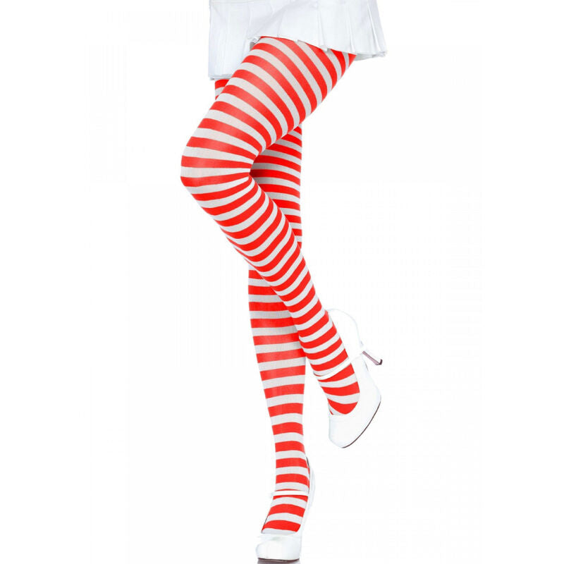 Comprar LEG AVENUE Medias De Rayas Blanco Rojo – Diseño Sofisticado Con Comodidad Elegante-Noxtic