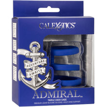 Comprar CALEXOTICS Admiral Jaula Triple Para Pene Azul – Diseño Ergonómico Con Silicona Líquida De Alta Calidad-Noxtic