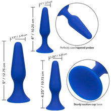 Comprar CALEXOTICS Admiral Kit 3 Plug Anal Azul – Set De Silicona Para Exploración Sensorial Confortable-Noxtic