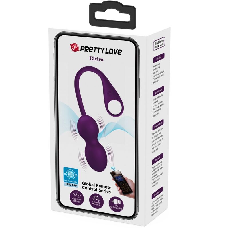 Comprar Pretty Love Elvira Kegel Balls Morado – Bolas Kegel Con Control Remoto Para Bienestar Sexual-Noxtic