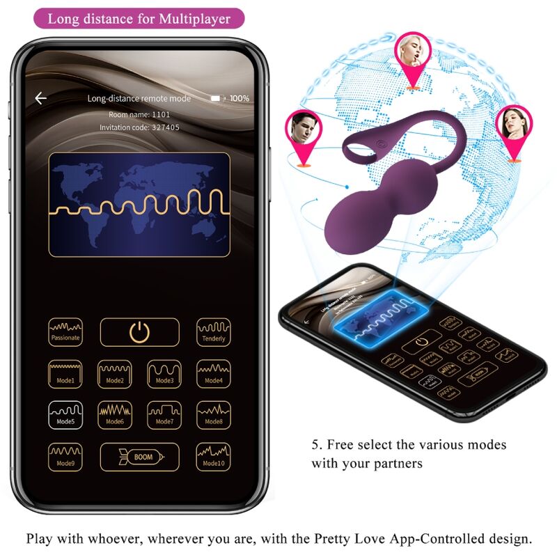 Comprar Pretty Love Elvira Kegel Balls Morado – Bolas Kegel Con Control Remoto Para Bienestar Sexual-Noxtic