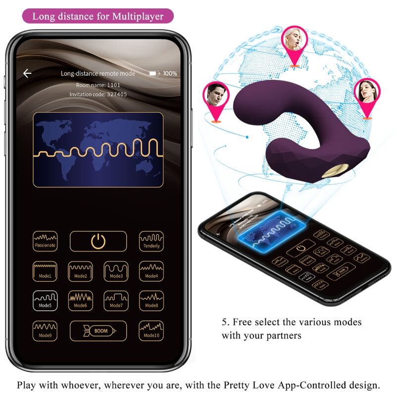 Comprar Pretty Love Billy Vibration Lila – Vibrador Recargable Con Doble Estimulación-Noxtic