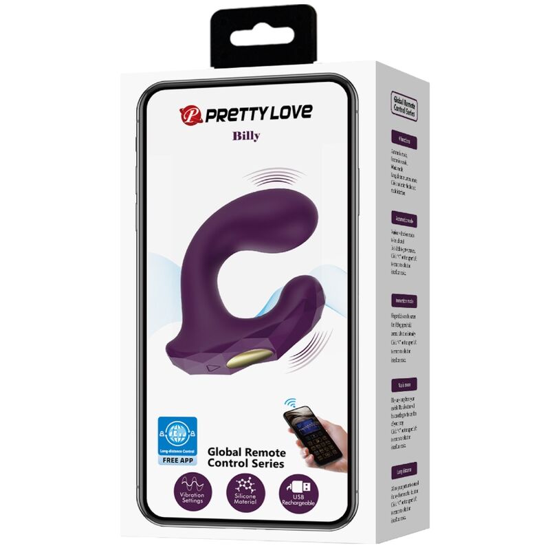 Comprar Pretty Love Billy Vibration Lila – Vibrador Recargable Con Doble Estimulación-Noxtic