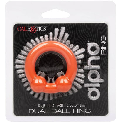 Comprar CALEXOTICS Alpha Anillo Doble Bola Naranja – Anillo Potenciador De Silicona Premium Para Mayor Placer-Noxtic