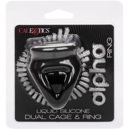 Comprar CALEXOTICS Alpha Anillo De Jaula Doble Negro – Diseño Innovador Con Silicona Líquida Para Comodidad Optimal-Noxtic