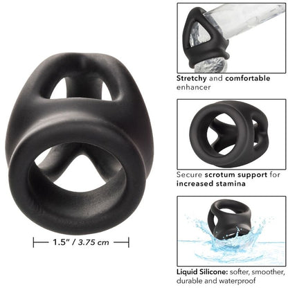 Comprar CALEXOTICS Alpha Anillo De Jaula Doble Negro – Diseño Innovador Con Silicona Líquida Para Comodidad Optimal-Noxtic