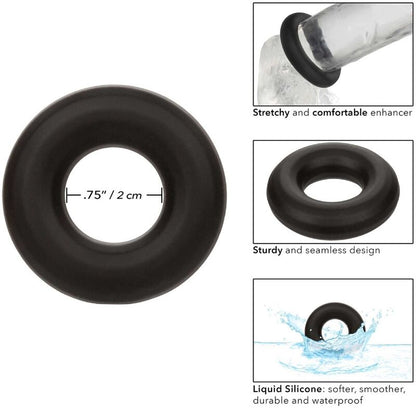 Comprar CALEXOTICS Alpha Anillo Prolong Medio Negro – Mejoramiento Del Placer Con Diseño Elegante-Noxtic