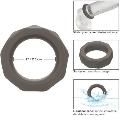 Comprar CALEXOTICS Alpha Anillo Prolong Prismatico Gris – Diseño Elástico Con Silicona Líquida De Alta Calidad-Noxtic