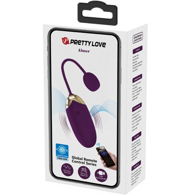 Comprar Pretty Love Abner App Lila – Huevo Vibrador Compacto Con Control Remoto Para Placer Personalizado-Noxtic