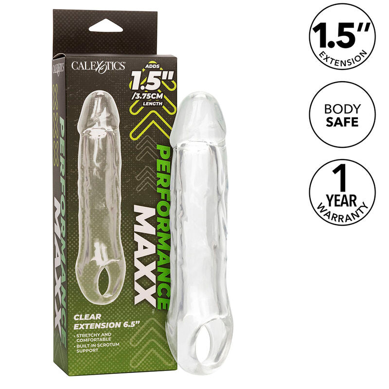 Comprar CALEXOTICS Performance Maxx Extensión Clara 6.5 – Aumento De Tamaño Con Diseño Transparente-Noxtic