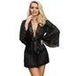 Comprar SUBBLIME Bata Tela Transparente Con Detalle De Encaje Negro S/M – Bata Elegante Con Diseño Refinado Y Sensualidad Atractiva-Noxtic